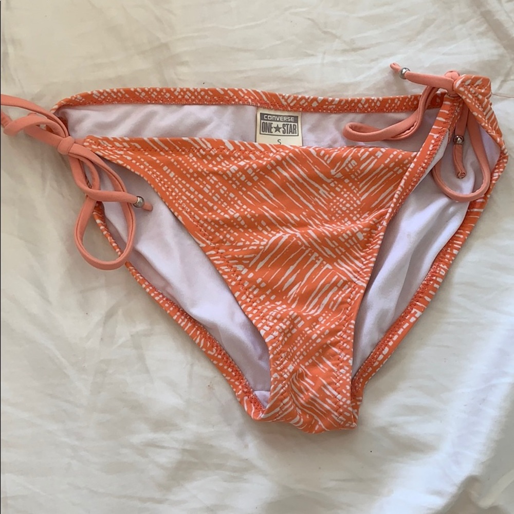 Orange patterned bikini bottoms